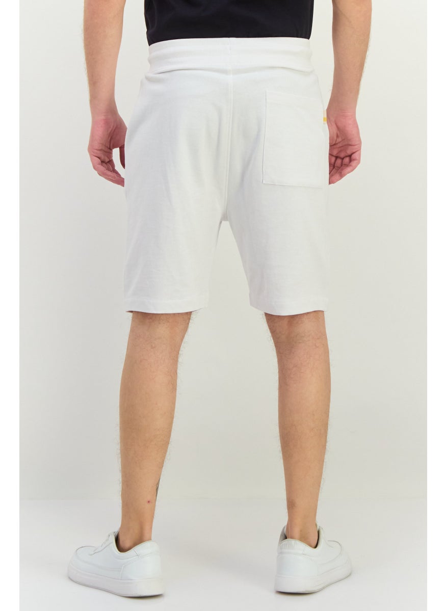 Men Graphic Print Basic Shorts, White