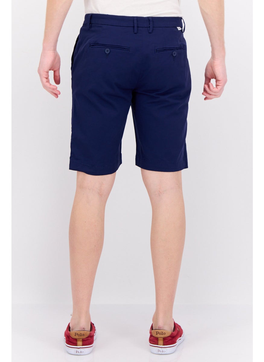 Men Solid Chino Shorts, Navy