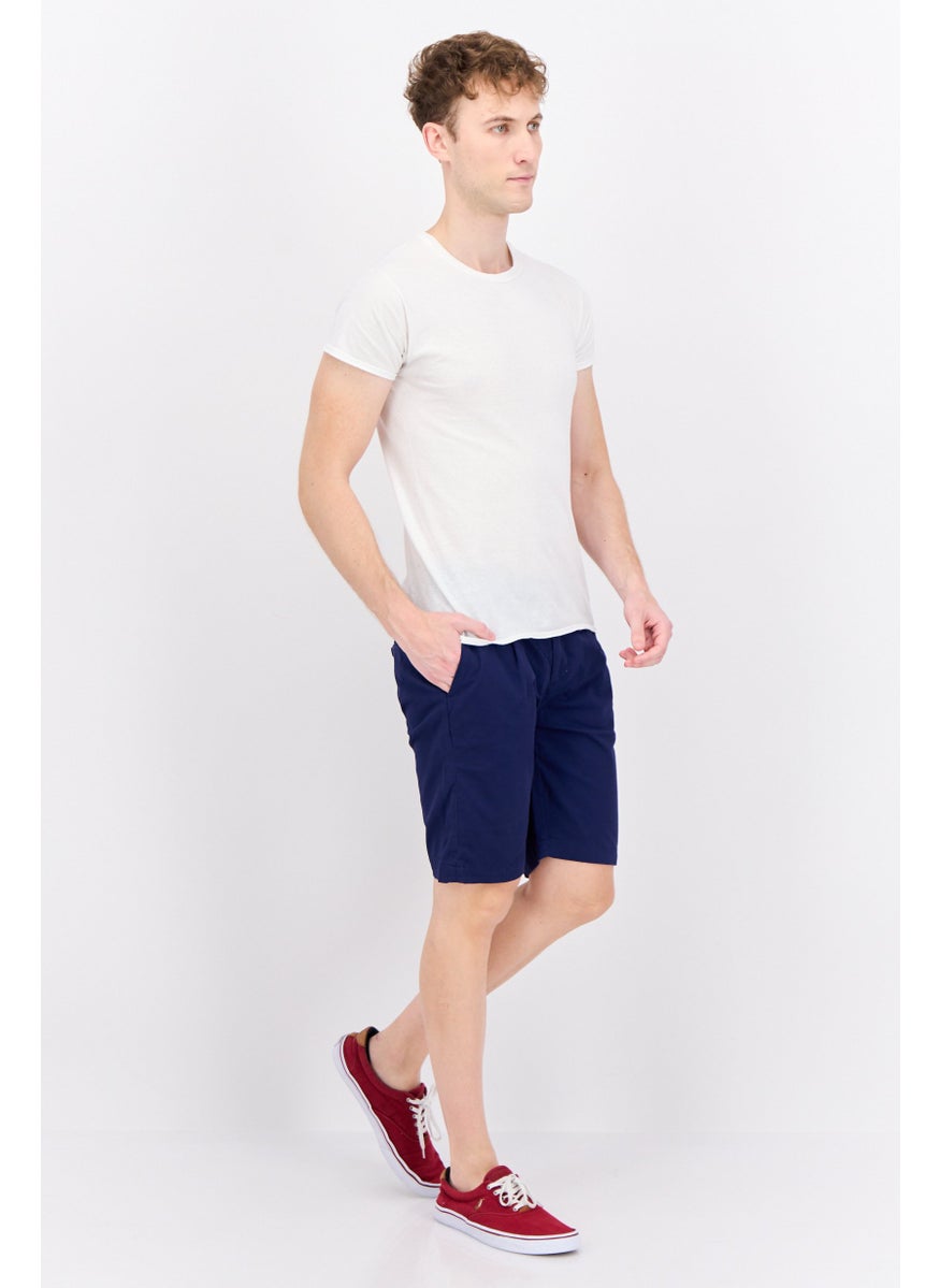 Men Solid Chino Shorts, Navy