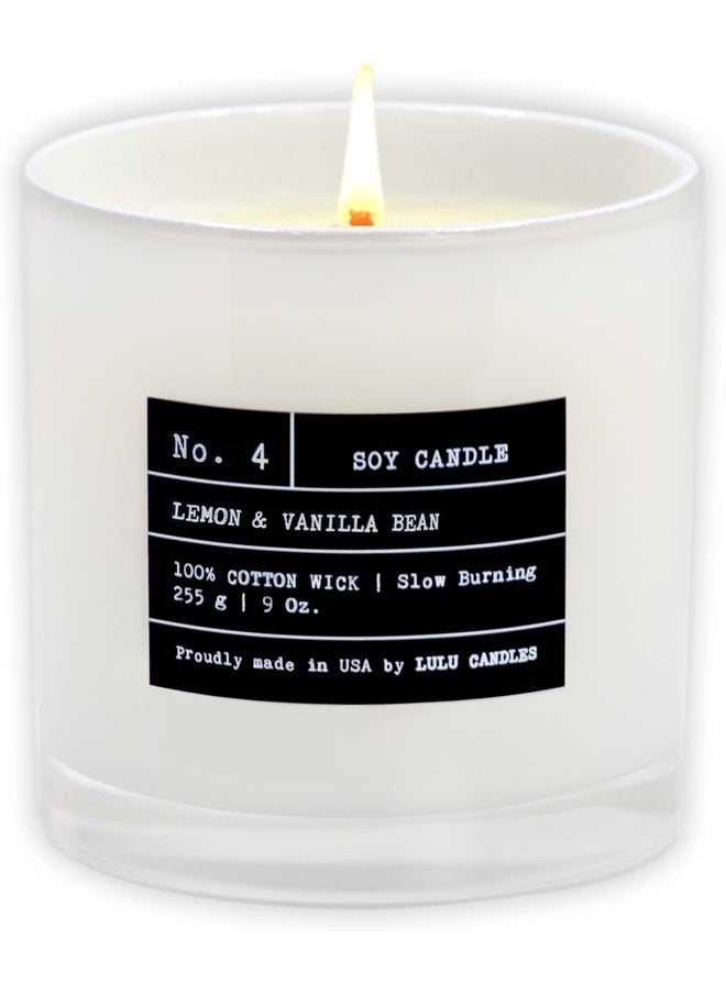 Lulu Candles | Lemon & Vanilla Bean | Luxury Scented Soy Jar Candle | Hand Poured in The USA | Highly Scented & Long Lasting (9 Oz.)