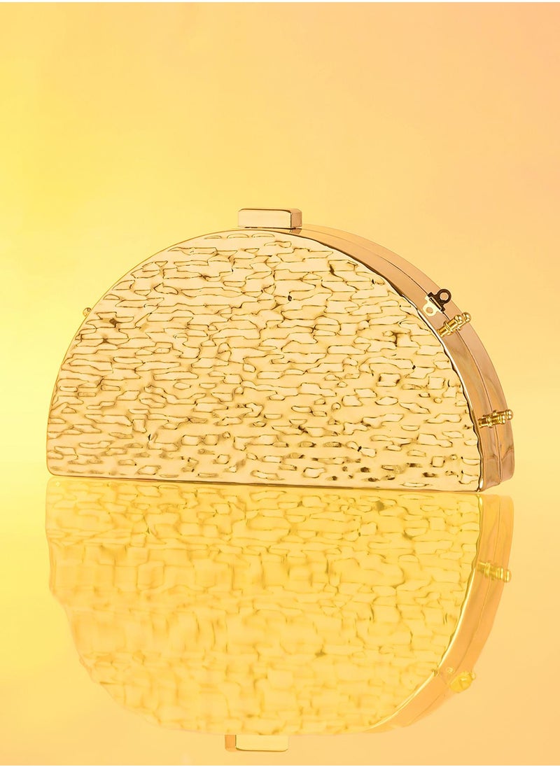 Solid Push Lock Regular Acrylic Clutch Bag For Women