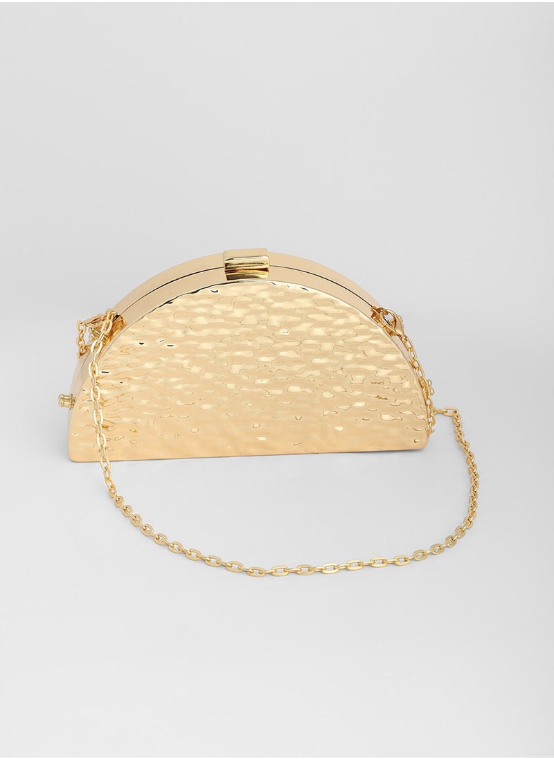 Solid Push Lock Regular Acrylic Clutch Bag For Women