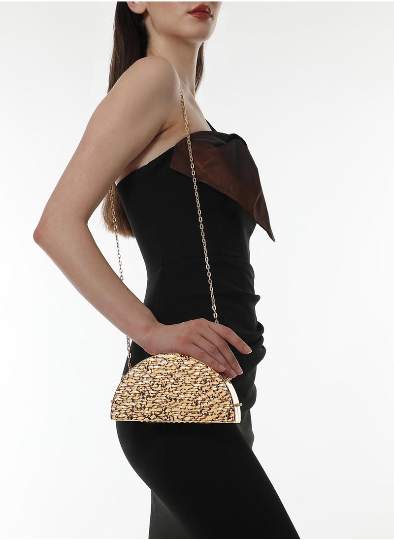 Solid Push Lock Regular Acrylic Clutch Bag For Women