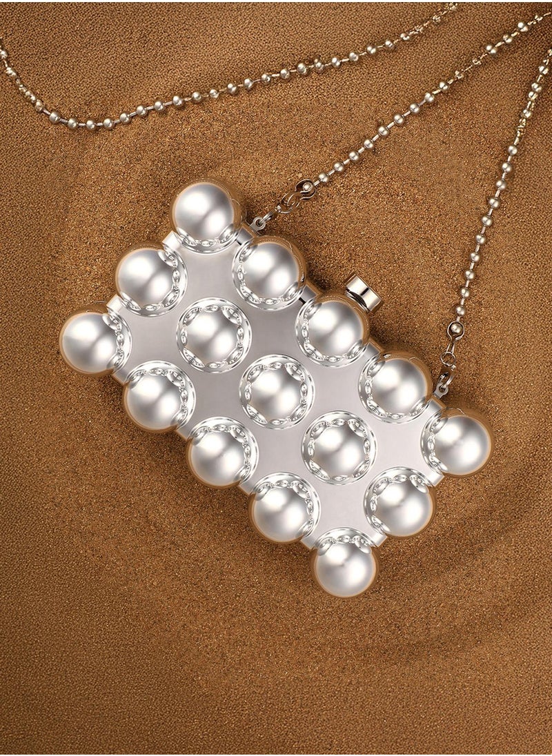 Solid Push Lock Regular Acrylic Clutch Bag For Women