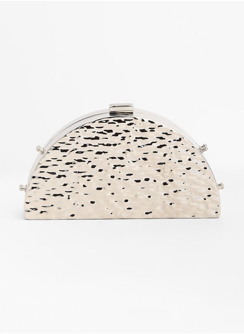 Solid Push Lock Regular Acrylic Clutch Bag For Women