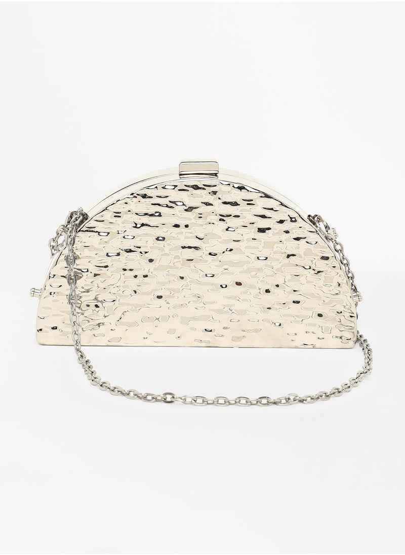 Solid Push Lock Regular Acrylic Clutch Bag For Women