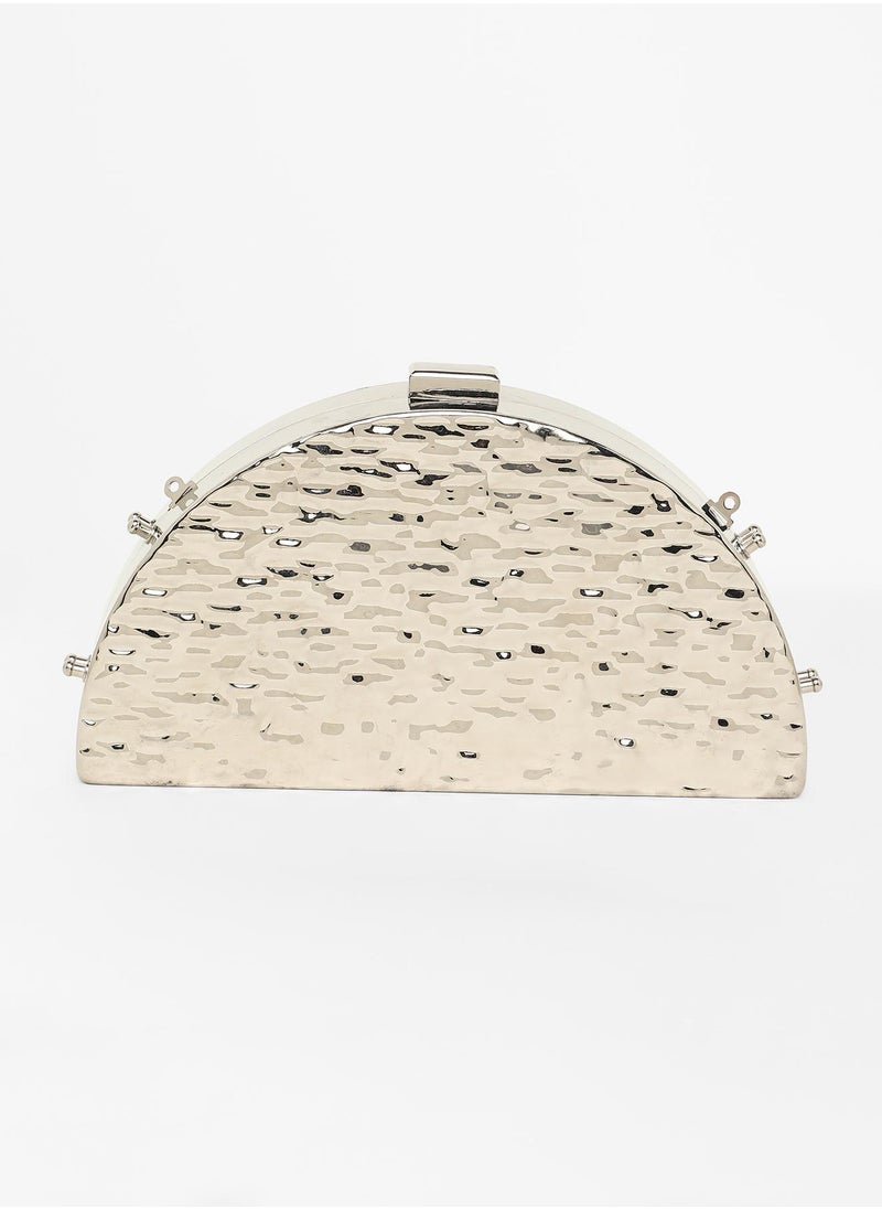 Solid Push Lock Regular Acrylic Clutch Bag For Women