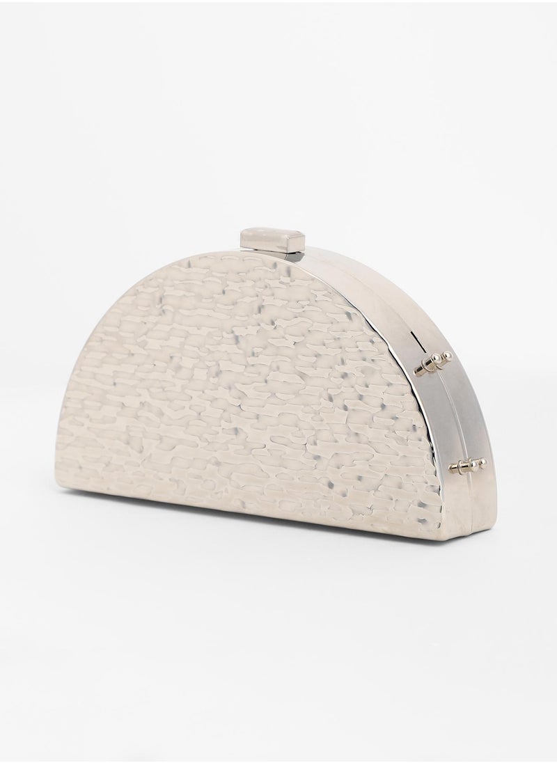 Solid Push Lock Regular Acrylic Clutch Bag For Women