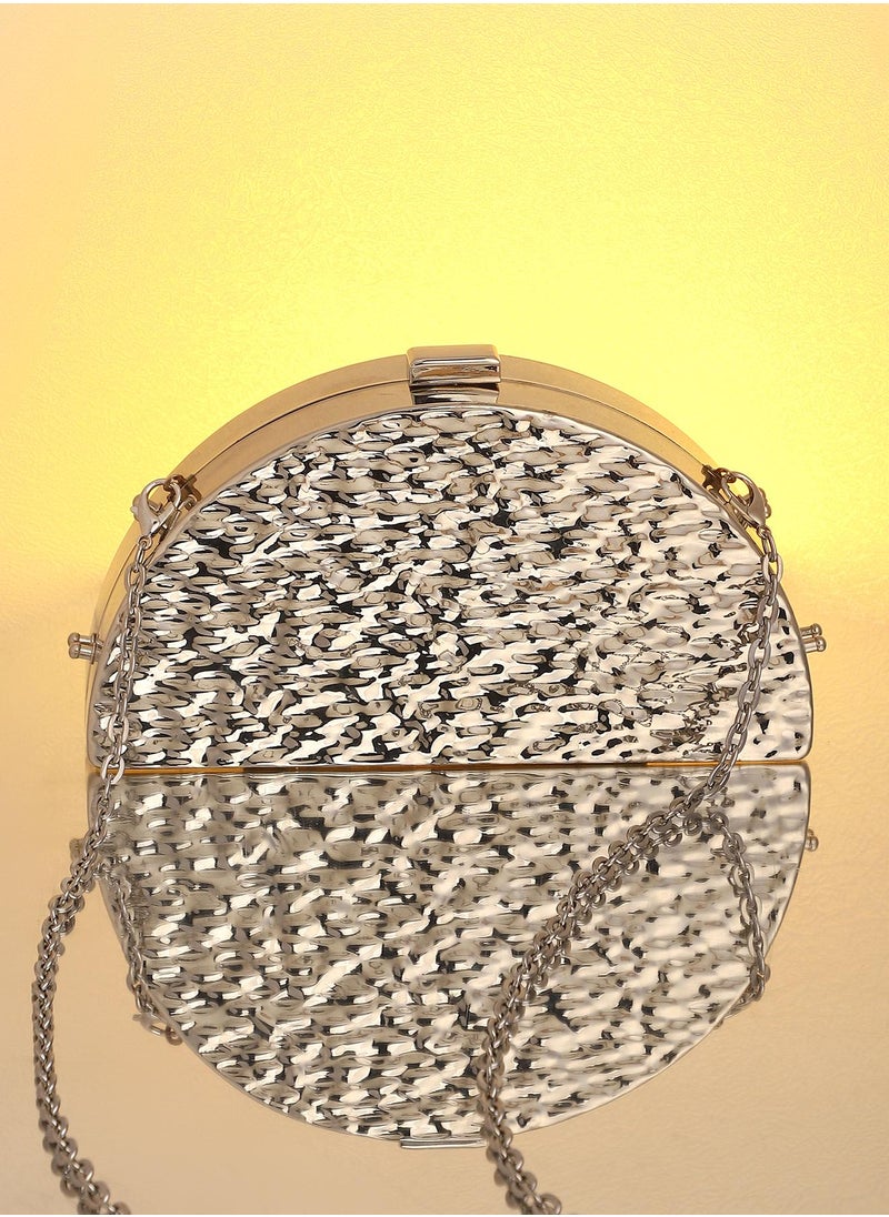 Solid Push Lock Regular Acrylic Clutch Bag For Women