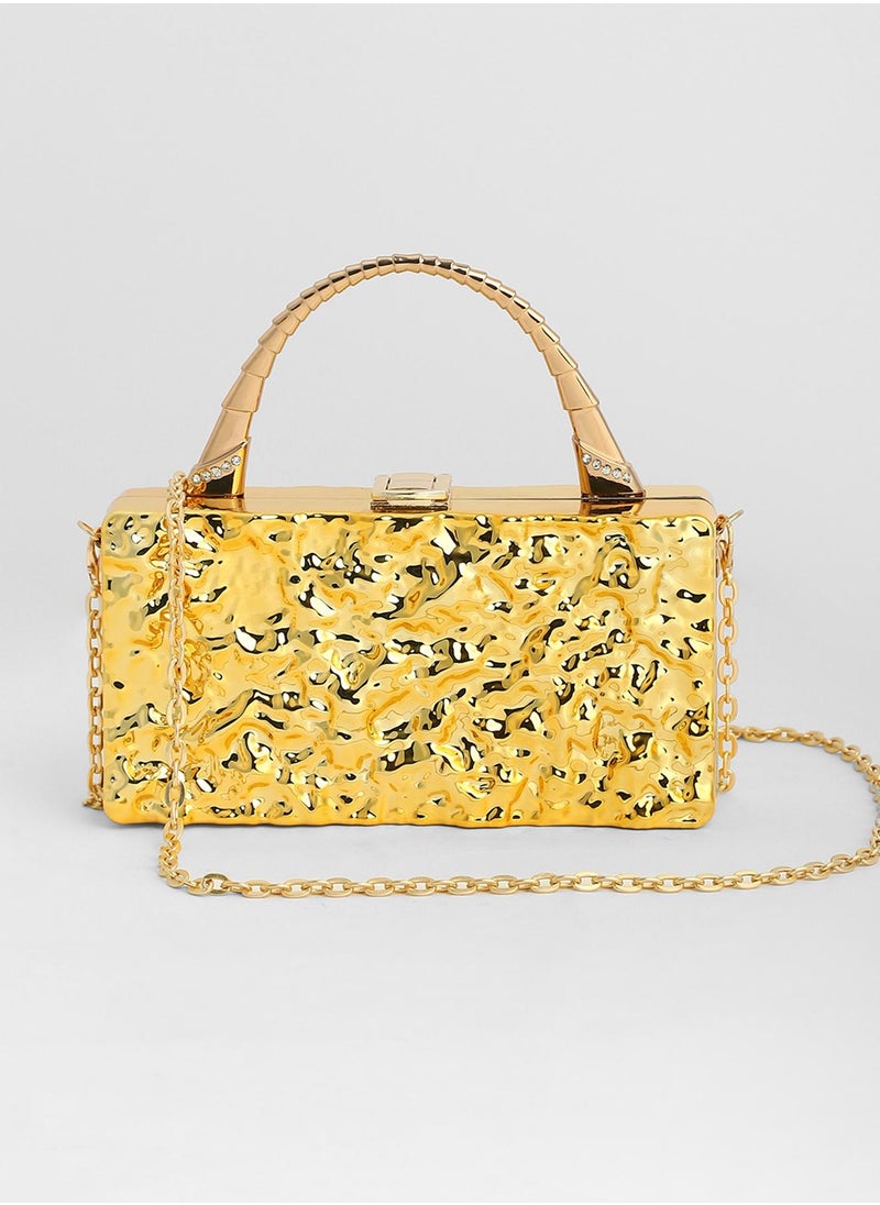Solid Interlock Regular Acrylic Clutch Bag For Women
