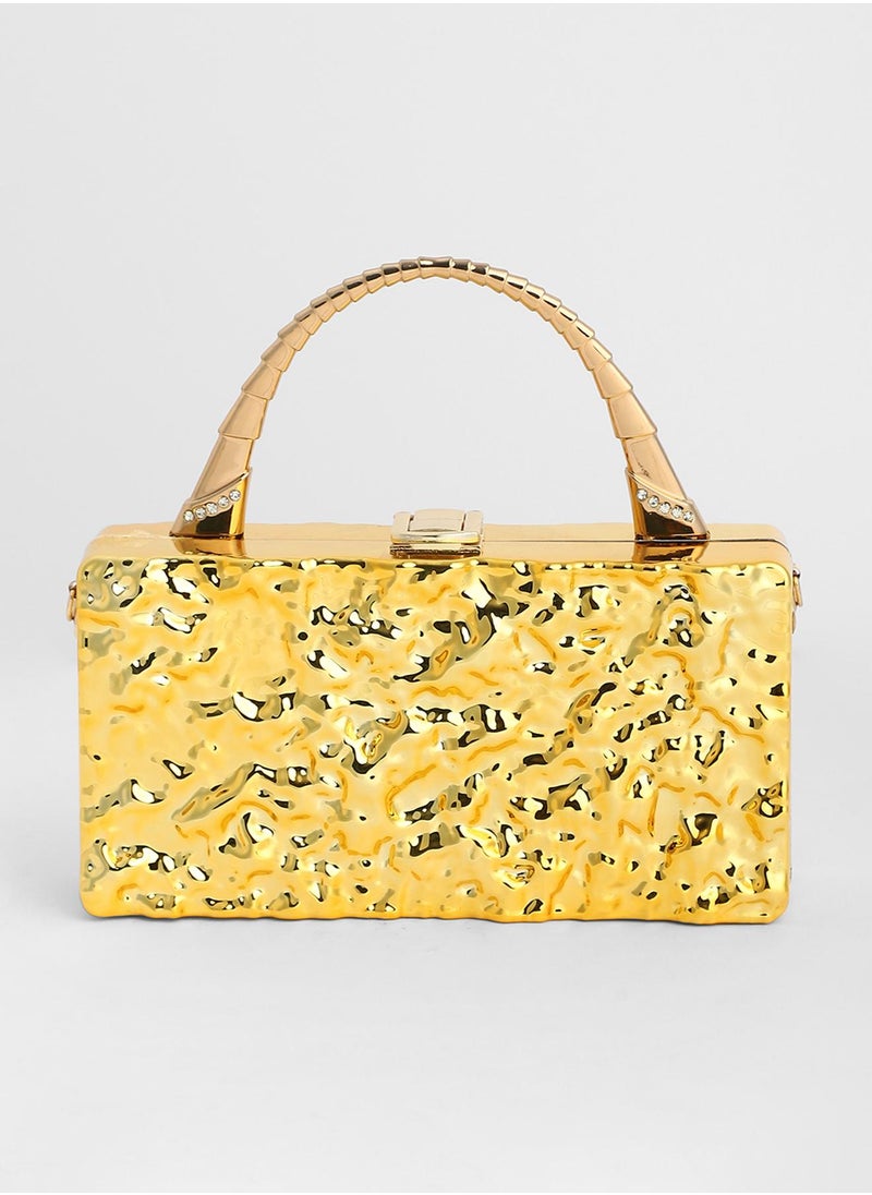 Solid Interlock Regular Acrylic Clutch Bag For Women