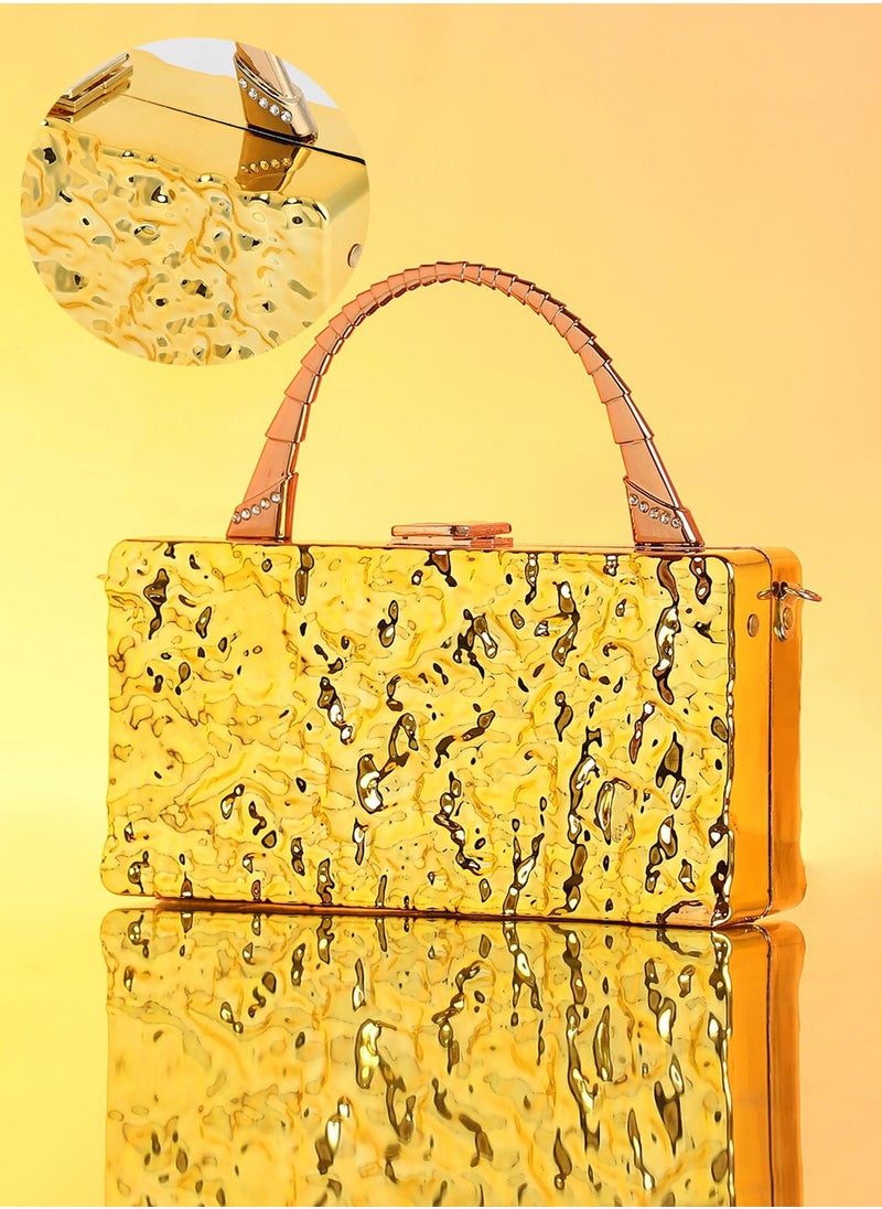 Solid Interlock Regular Acrylic Clutch Bag For Women
