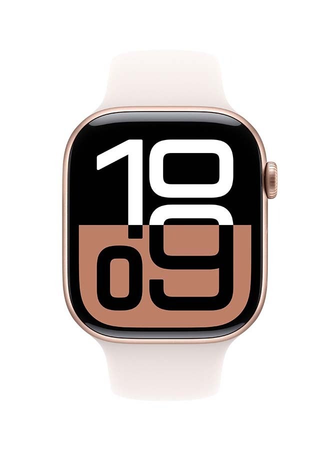 Watch Series 10 GPS 42MM Rose Gold Aluminium Case with Light Blush Sport Band ML Rose Gold Aluminium