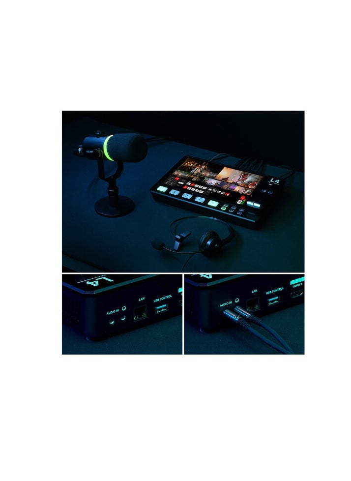 FEELWORLD L4 10.1 Inch Touch Screen Video Switcher 10.1 inch Touchscreen, Real-time Preview 5 Input Sources PST PGM and Operation Interface