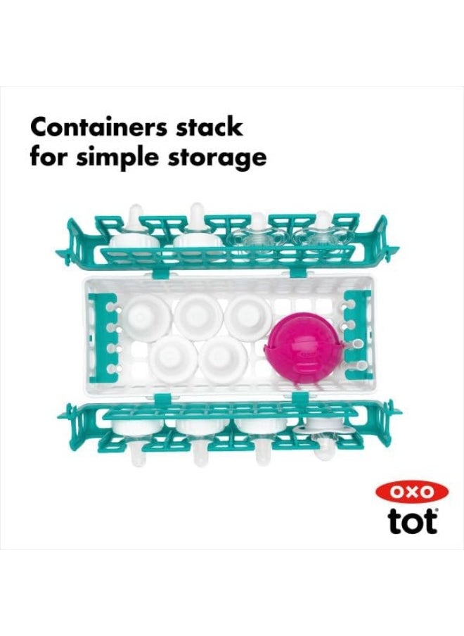 OXO Tot Dishwasher Basket for Bottle Parts & Accessories, Teal, 1 Count (Pack of 1)