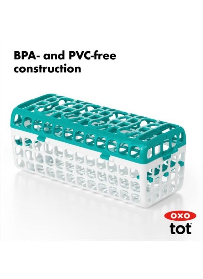 OXO Tot Dishwasher Basket for Bottle Parts & Accessories, Teal, 1 Count (Pack of 1)
