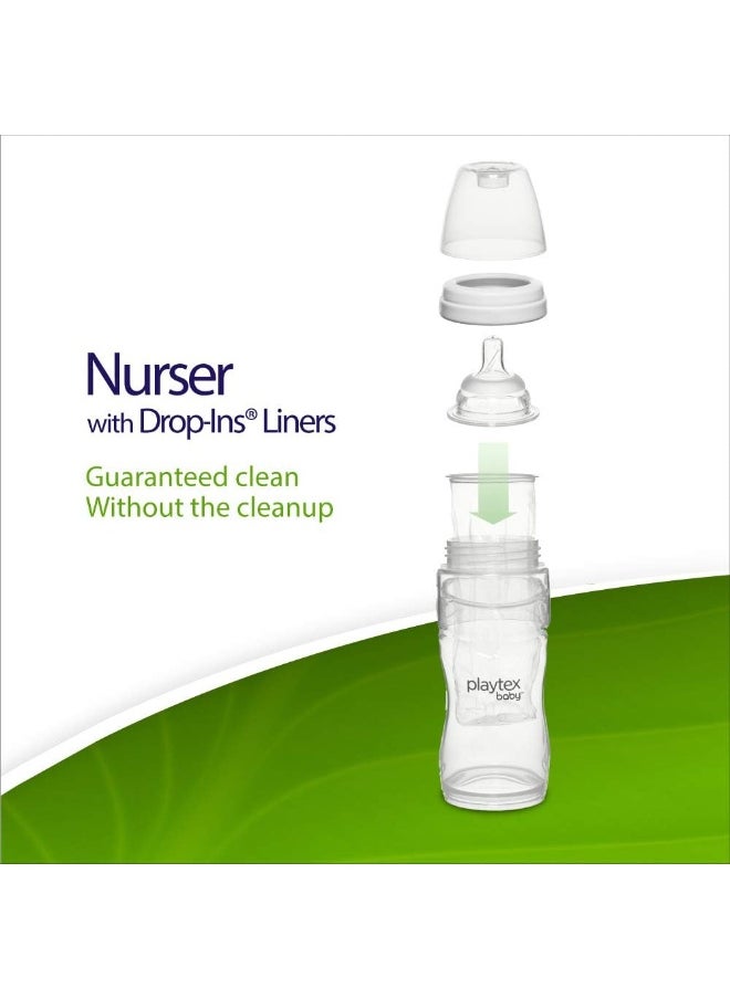 Playtex Baby Nurser Pre-Sterilized Disposable Bottle Liners, Closer to Breastfeeding, 4 oz, 100 Count