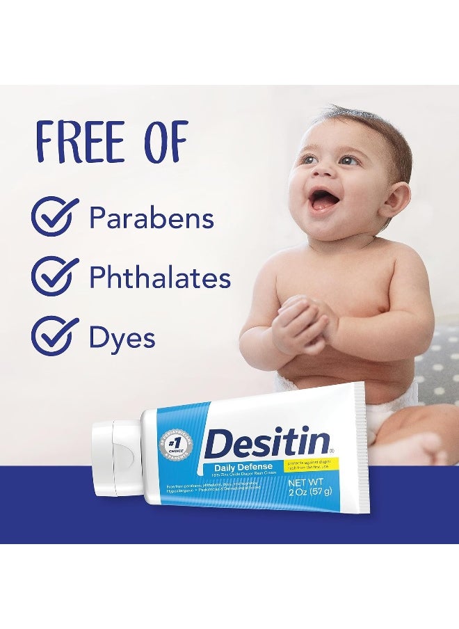Desitin Daily Defense Baby Diaper Rash Cream with Zinc Oxide to Treat, Relieve & Prevent Diaper Rash, 4.8 Ounce
