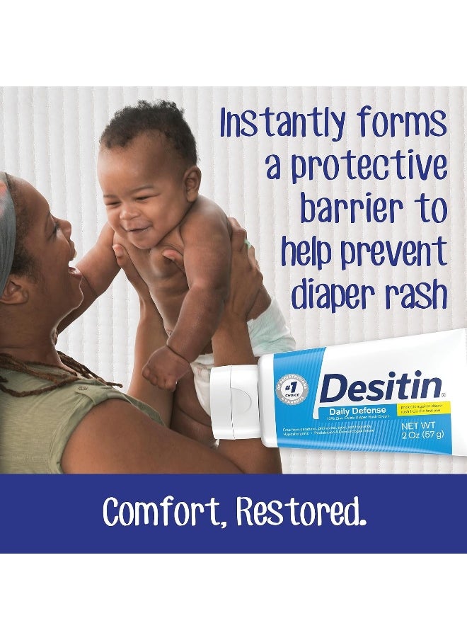 Desitin Daily Defense Baby Diaper Rash Cream with Zinc Oxide to Treat, Relieve & Prevent Diaper Rash, 4.8 Ounce