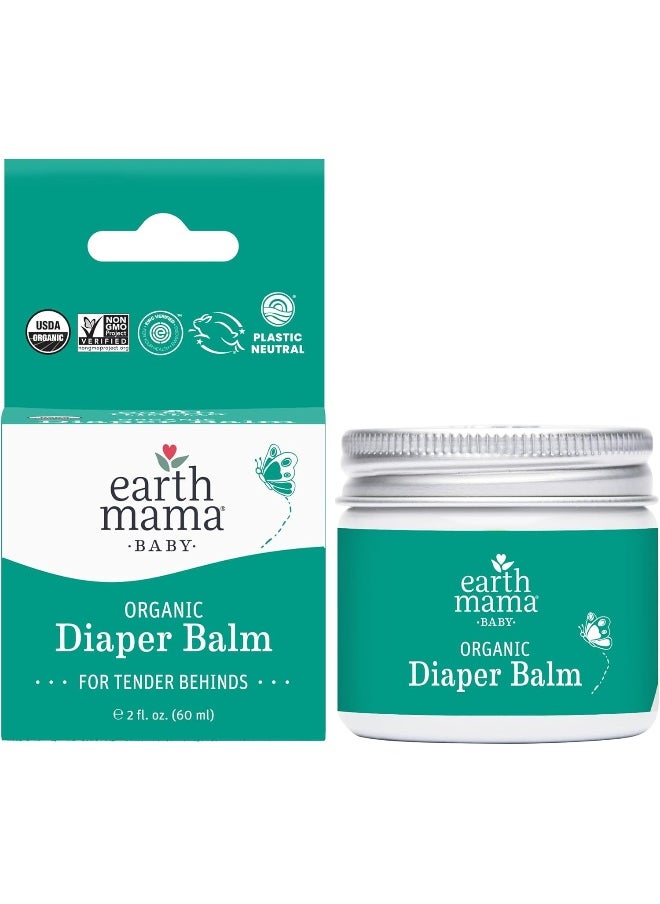 Earth Mama Organic Diaper Balm | Safe Calendula Cream To Soothe And Protect Sensitive Skin, Non-GMO Project Verified, 2-Fluid Ounce