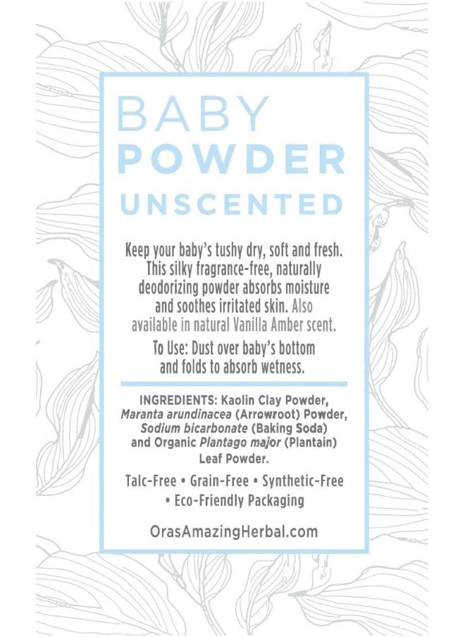 Ora's Amazing Herbal Baby Powder, Unscented, 70ml