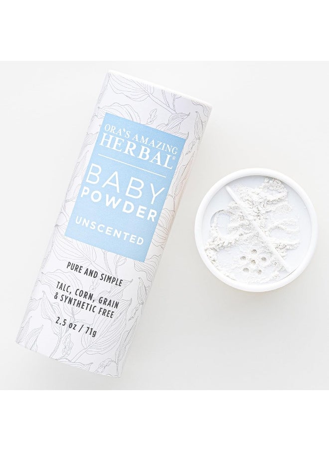 Ora's Amazing Herbal Baby Powder, Unscented, 70ml