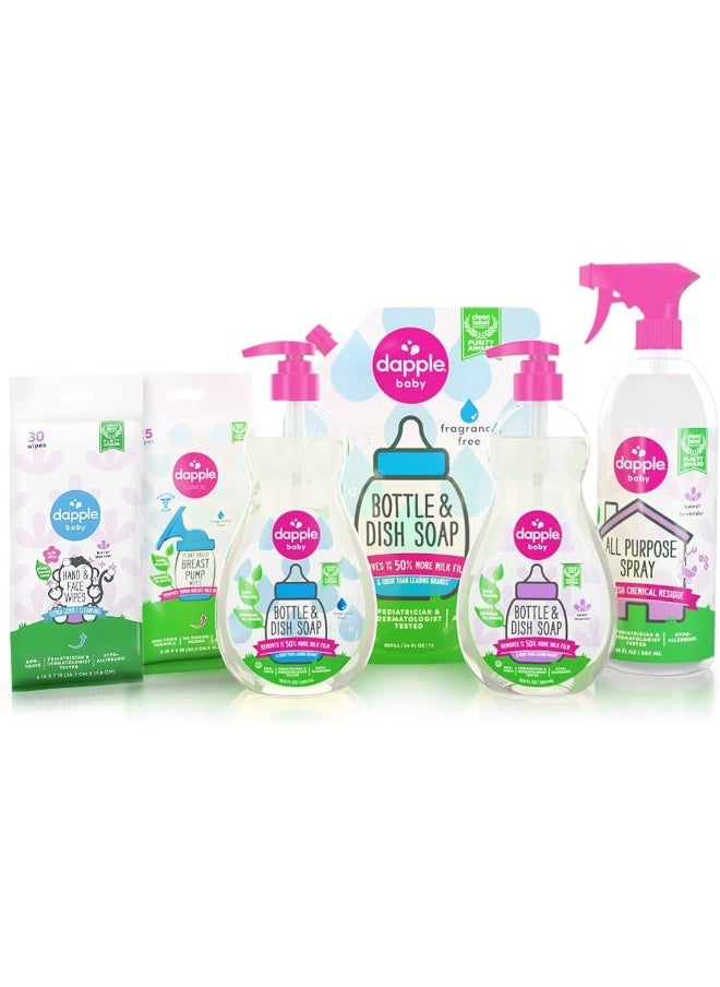 Dapple Breast Pump Wipes Baby, 25 Count (Pack of 3), Fragrance Free, Plant Based & Hypoallergenic Breast Pump Wipes