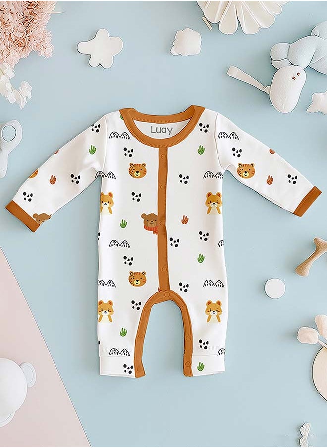 100% Cotton Full Sleeves Baby Romper,Sleepsuit for Baby Girls & Boys _(Pack of 2) 18-24 M