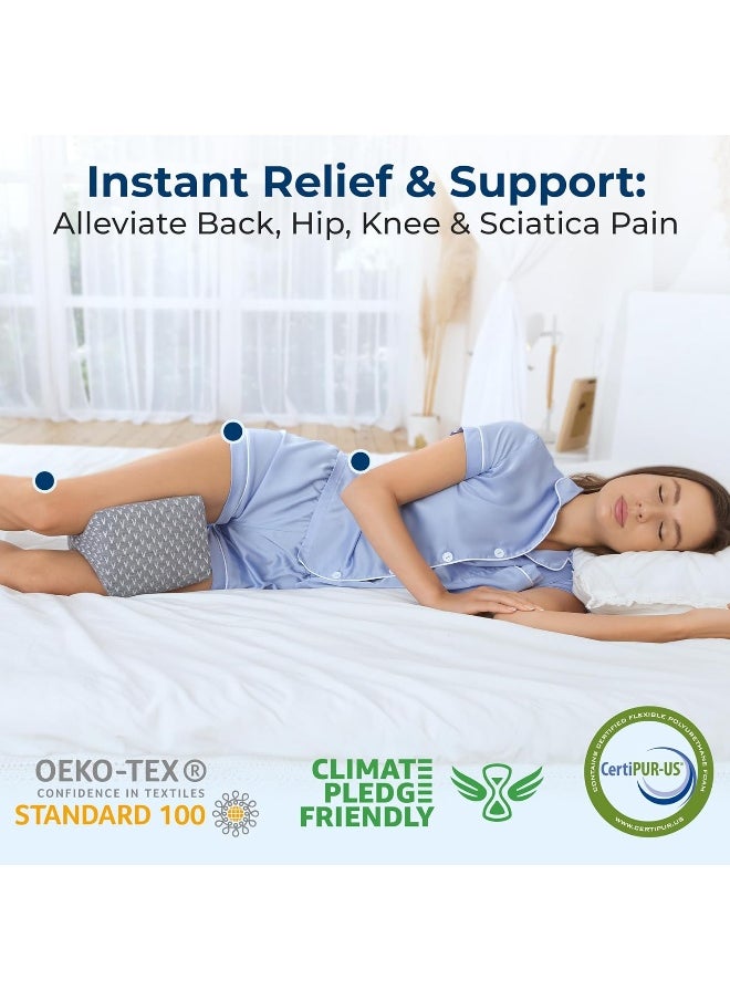 5 STARS UNITED Knee Pillow for Sleeping - Leg Pillow 100% Memory Foam - Leg Pillows for Sleeping on Side - Knee Support Pillow - Knee Cushions for Sleeping - Hip Support Pillow Contour