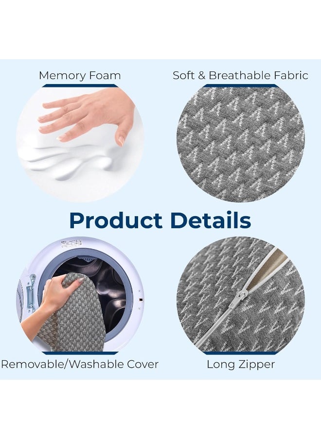 5 STARS UNITED Knee Pillow for Sleeping - Leg Pillow 100% Memory Foam - Leg Pillows for Sleeping on Side - Knee Support Pillow - Knee Cushions for Sleeping - Hip Support Pillow Contour