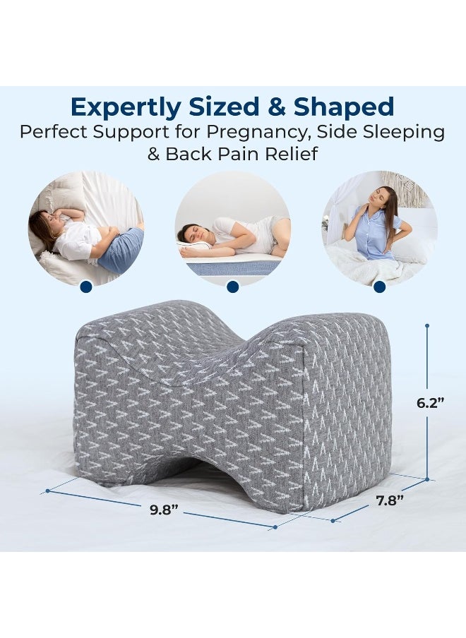 5 STARS UNITED Knee Pillow for Sleeping - Leg Pillow 100% Memory Foam - Leg Pillows for Sleeping on Side - Knee Support Pillow - Knee Cushions for Sleeping - Hip Support Pillow Contour