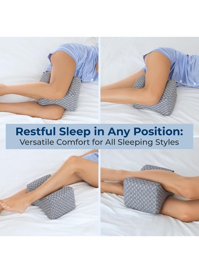 5 STARS UNITED Knee Pillow for Sleeping - Leg Pillow 100% Memory Foam - Leg Pillows for Sleeping on Side - Knee Support Pillow - Knee Cushions for Sleeping - Hip Support Pillow Contour