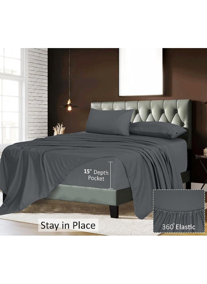 RUVANTI Queen Sheets Set - Luxurious Silky Soft Microfiber Bedding - Cozy & Comfy - 15 Inch Deep Pocket (Fits up to 17