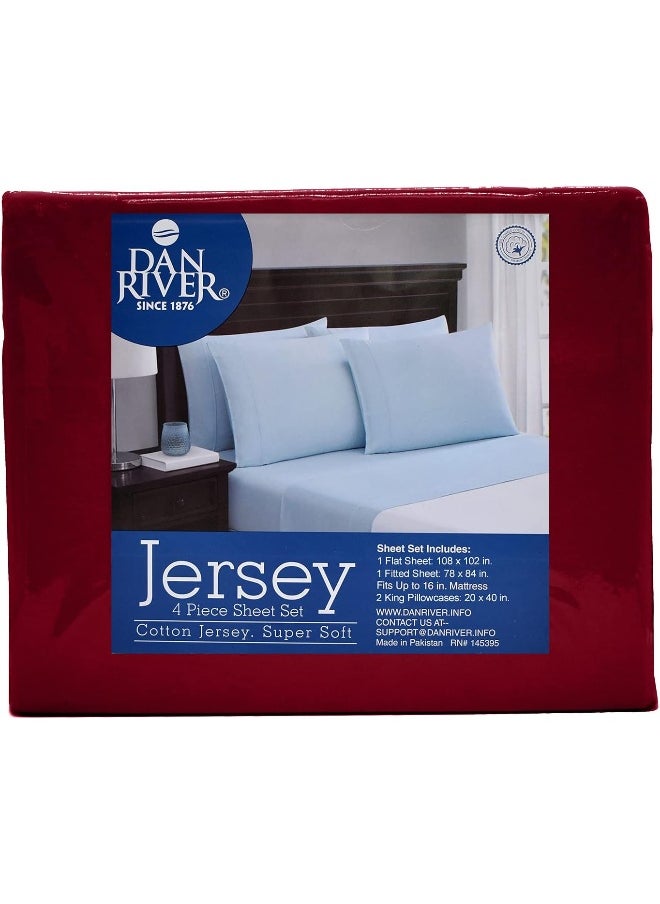 DAN RIVER California King Jersey Sheet Set