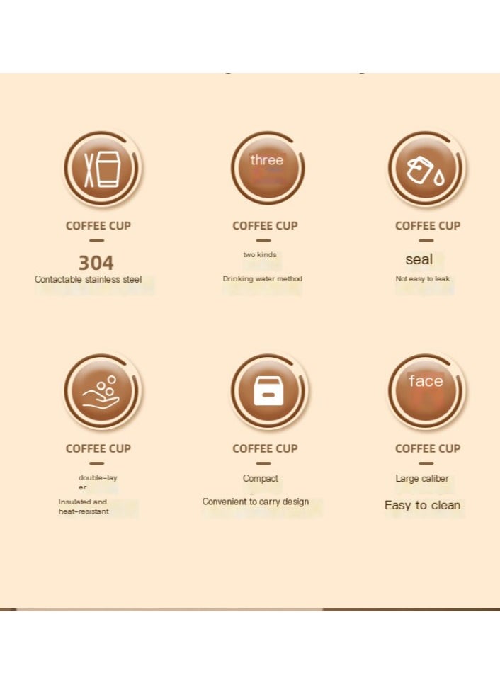 Outdoor 480ml Portable 304 Stainless Steel Car Coffee and Tea Mug