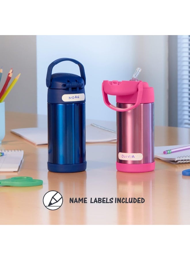 THERMOS FUNTAINER 12 Ounce Stainless Steel Vacuum Insulated Kids Straw Bottle, Baby Shark