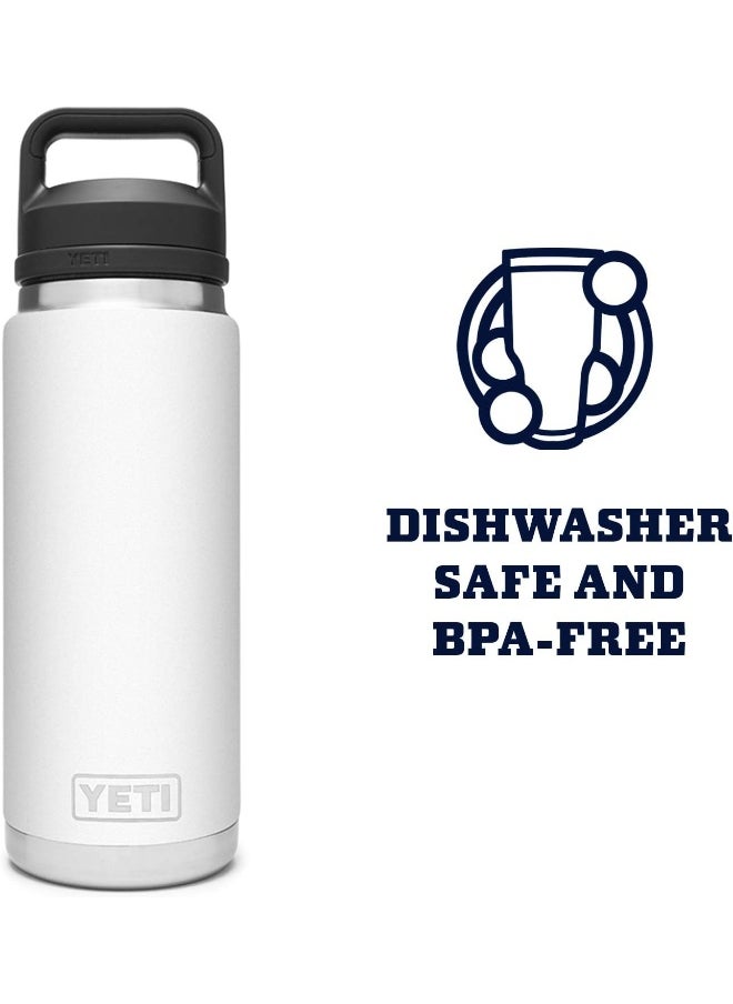 YETI Rambler 26 oz Bottle, Vacuum Insulated, Stainless Steel with Chug Cap, White