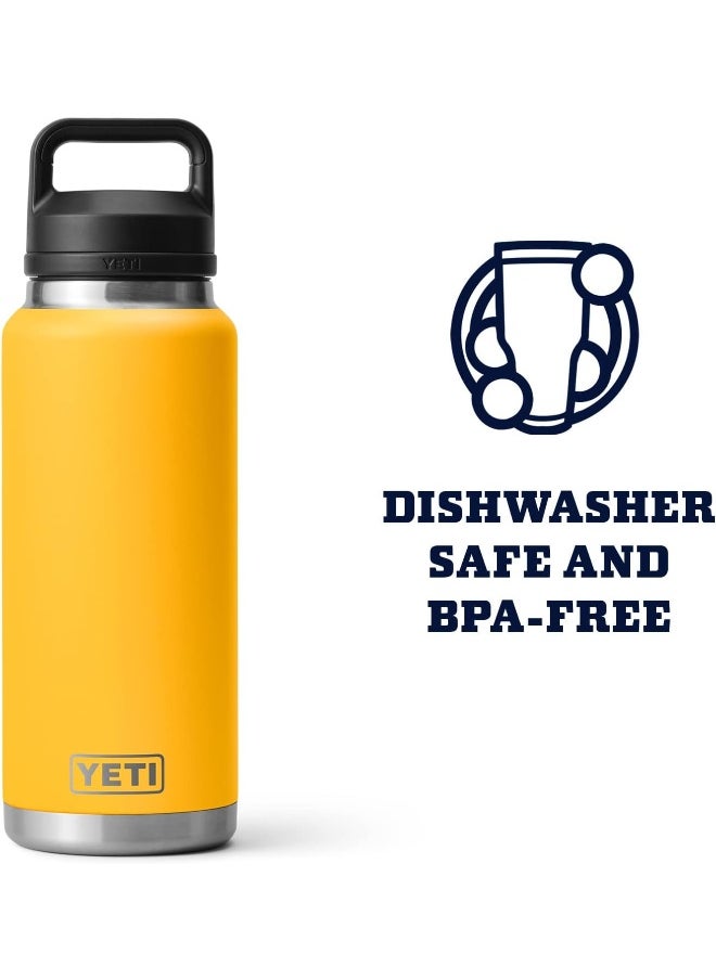 YETI Rambler 36 oz Bottle, Vacuum Insulated, Stainless Steel with Chug Cap, Alpine Yellow