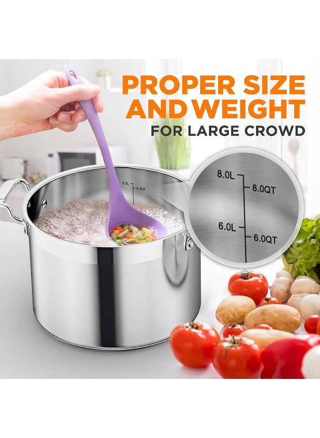 NutriChef 8 Qt Heavy-Duty Stockpot with Stainless Steel Lid - Induction Compatible Cooking Pot, Ideal for Soups and Stews