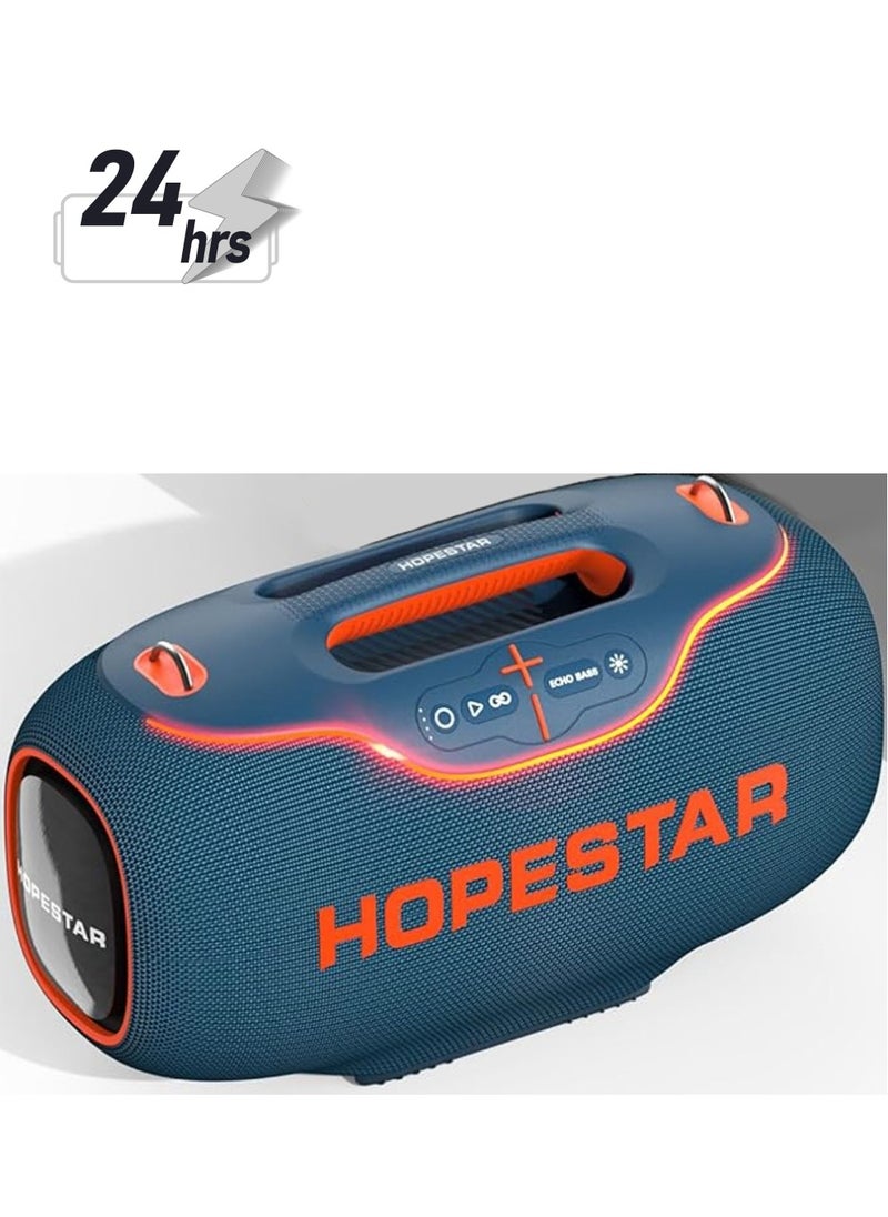 A80 350W Portable Bluetooth 5.3 Speaker with Wireless Mic, 24H Playtime, 30,000mAh Battery, RGB Lights, TWS, IPX6 Waterproof, EQ Control, 10M Range – Ultimate Party Speaker for Outdoor Events, Karaoke, and Gatherings