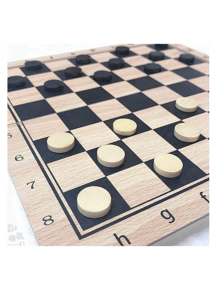 COOLBABY Large Chess, Checkers & Backgammon 3 in 1 Set - Outdoor & Travel Learning Game - Magnetic Chess Board - Wooden Chess Set (Size: 39 x 39 cm)