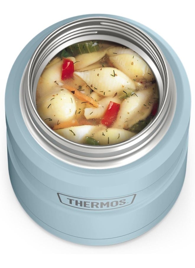THERMOS Stainless King Vacuum-Insulated Food Jar with Spoon, 16 Ounce, Matte Powder Blue