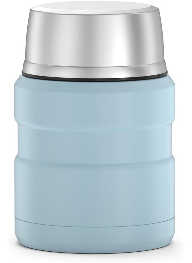 THERMOS Stainless King Vacuum-Insulated Food Jar with Spoon, 16 Ounce, Matte Powder Blue