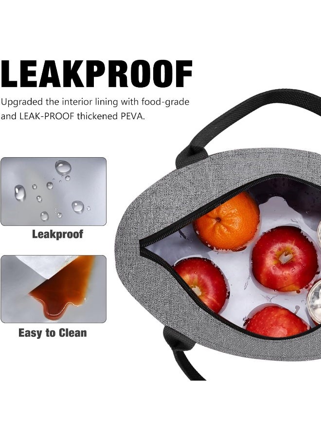 Aosbos Lunch Box Adult Lunch Bags for Women Soft Cooler Bag Large Tote Bag Lunch Cooler Insulated Snack Bag Lunch Pail Lunch Kit Travel Tote Meal Prep Bento Bag Loncheras Para Mujer, Grey