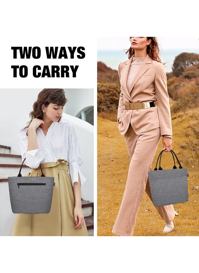 Aosbos Lunch Box Adult Lunch Bags for Women Soft Cooler Bag Large Tote Bag Lunch Cooler Insulated Snack Bag Lunch Pail Lunch Kit Travel Tote Meal Prep Bento Bag Loncheras Para Mujer, Grey