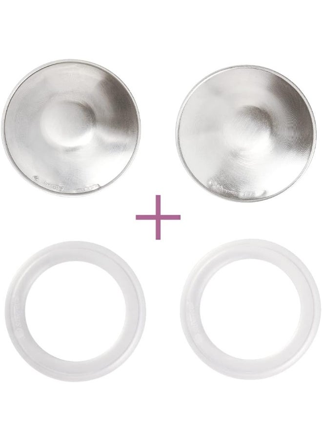 SILVERETTE XL The Original Silver Nursing Cups - Soothe and Protect Your Nursing Nipples - Made in Italy (XL + O-Feel)