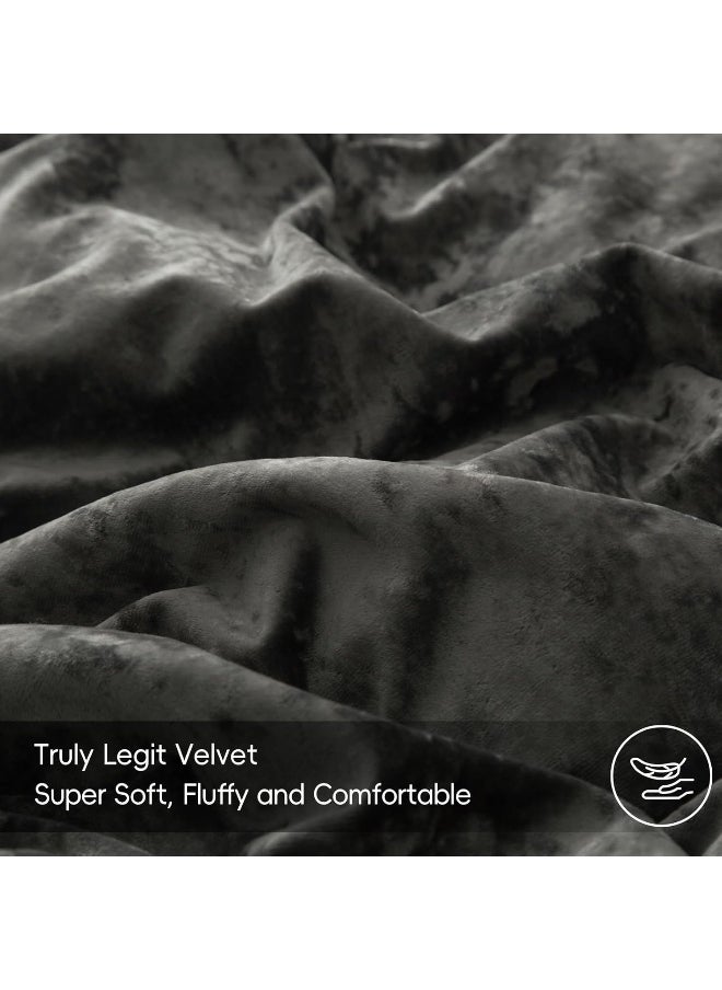 PHF Truly Velvet Duvet Cover Set Twin Size, 2pcs Ultra Soft Breathable Comforter Cover Set, Luxury Cozy Flannel Duvet Cover with Pillow Shams Bedding Collection, 68