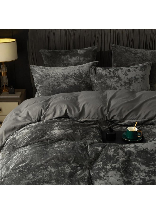PHF Truly Velvet Duvet Cover Set Twin Size, 2pcs Ultra Soft Breathable Comforter Cover Set, Luxury Cozy Flannel Duvet Cover with Pillow Shams Bedding Collection, 68