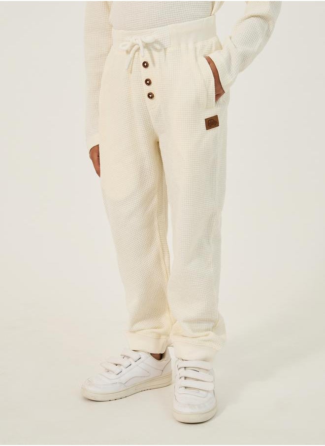 Set of 2 - Textured Badge Detail Joggers with Pockets