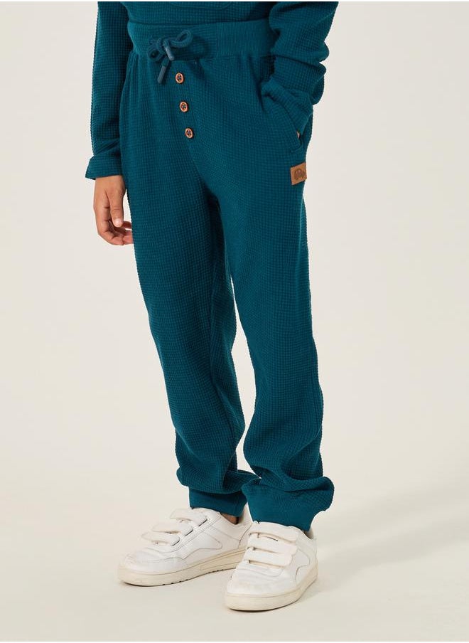 Set of 2 - Textured Badge Detail Joggers with Pockets